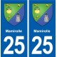 25 Mamirolle blason autocollant plaque stickers