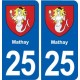 25 Mathay blason autocollant plaque stickers