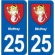 25 Mathay blason autocollant plaque stickers
