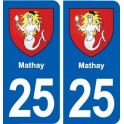 25 Mathay blason autocollant plaque stickers
