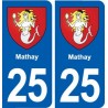 25 Mathay blason autocollant plaque stickers
