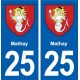 25 Mathay blason autocollant plaque stickers