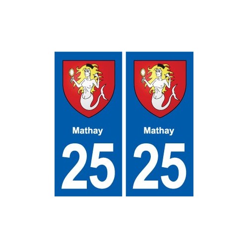 25 Mathay blason autocollant plaque stickers