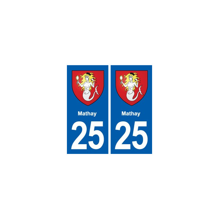 25 Mathay blason autocollant plaque stickers