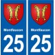 25 Montfaucon blason autocollant plaque stickers