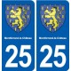 25 Montferrand-le-Château blason autocollant plaque stickers