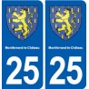 25 Montferrand-le-Château blason autocollant plaque stickers