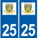 25 Montferrand-le-Château logo autocollant plaque stickers