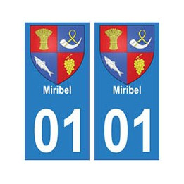 01 Miribel ville autocollant plaque