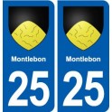 25 Montlebon blason autocollant plaque stickers