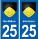 25 Montlebon blason autocollant plaque stickers