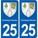 25 Orchamps-Vennes blason autocollant plaque stickers