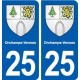25 Orchamps-Vennes blason autocollant plaque stickers