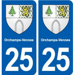 25 Orchamps-Vennes blason autocollant plaque stickers