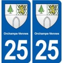 25 Orchamps-Vennes coat of arms sticker plate stickers
