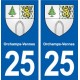 25 Orchamps-Vennes blason autocollant plaque stickers