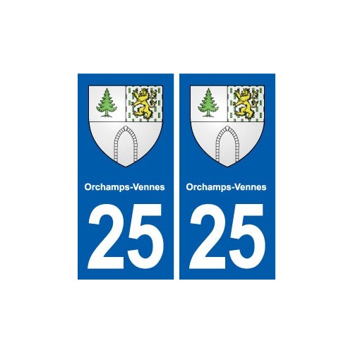25 Orchamps-Vennes blason autocollant plaque stickers