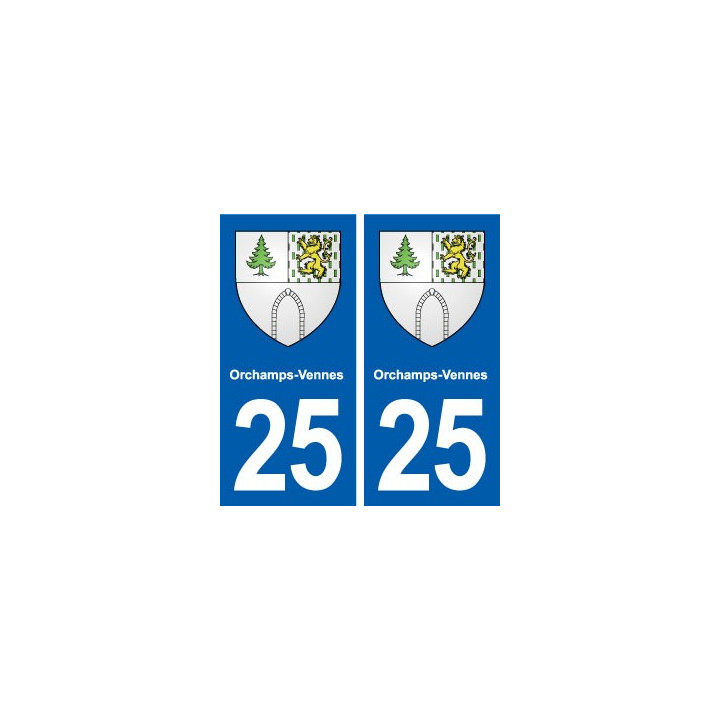 25 Orchamps-Vennes blason autocollant plaque stickers