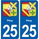 25 Pirey blason autocollant plaque stickers