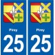 25 Pirey blason autocollant plaque stickers