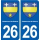 26 Châteauneuf-de-Galaure blason autocollant plaque stickers ville