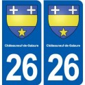 26 Châteauneuf-de-Galaure blason autocollant plaque stickers ville