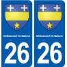 26 Châteauneuf-de-Galaure blason autocollant plaque stickers ville