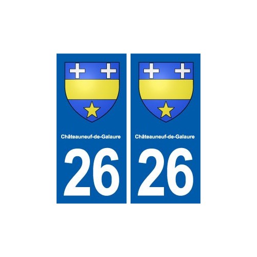 26 Châteauneuf-de-Galaure blason autocollant plaque stickers ville