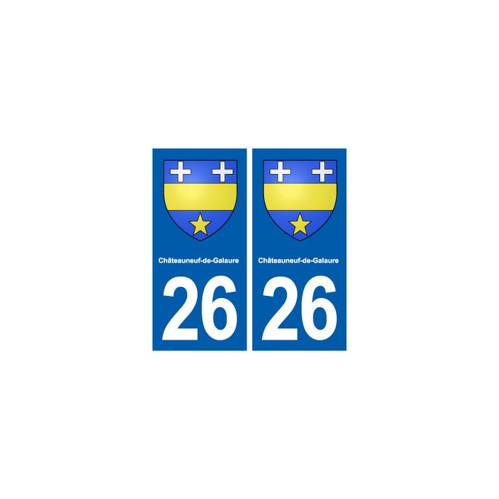 26 Châteauneuf-de-Galaure blason autocollant plaque stickers ville