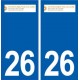 26 Châteauneuf-de-Galaure logo autocollant plaque stickers ville