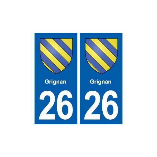 26 Grignan blason autocollant plaque stickers ville