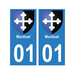 01 Montluel ville autocollant plaque