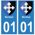 01 Montluel ville autocollant plaque