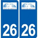 26 Grignan logo autocollant plaque stickers ville