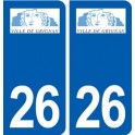 26 Grignan logo autocollant plaque stickers ville