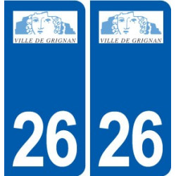 26 Grignan logo autocollant plaque stickers ville