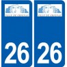 26 Grignan logo autocollant plaque stickers ville