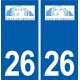 26 Grignan logo autocollant plaque stickers ville
