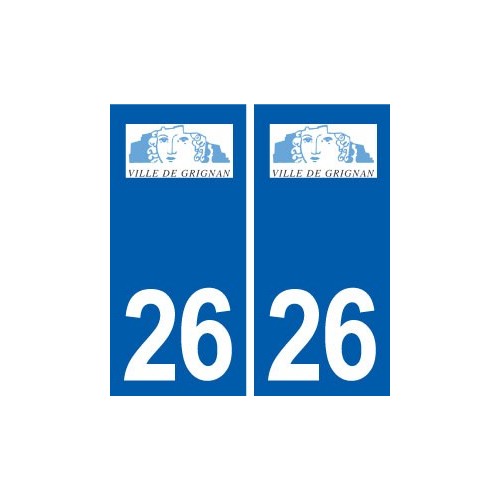26 Grignan logo autocollant plaque stickers ville