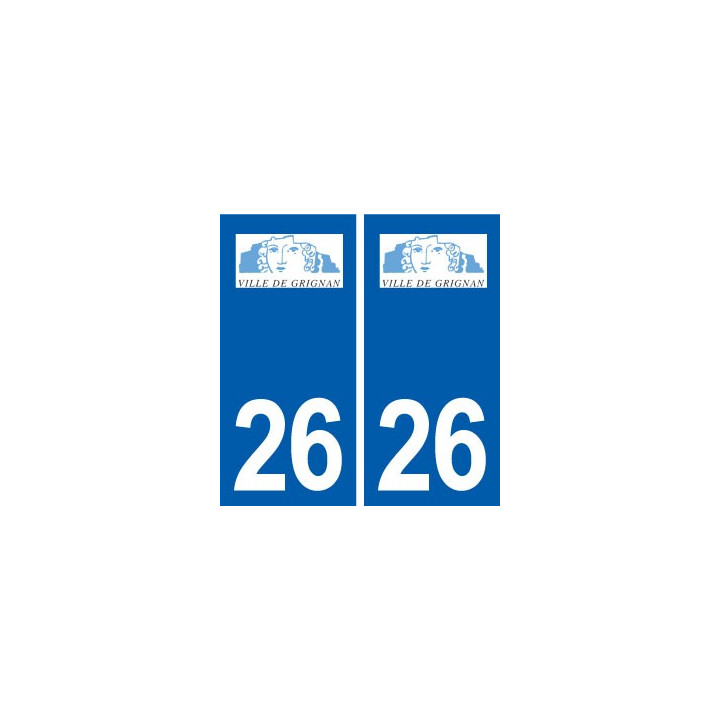 26 Grignan logo autocollant plaque stickers ville