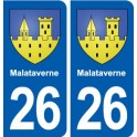 26 Malataverne blason autocollant plaque stickers ville