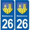 26 Malataverne blason autocollant plaque stickers ville