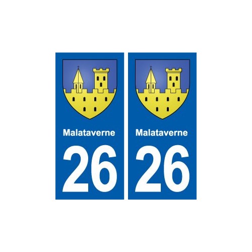 26 Malataverne blason autocollant plaque stickers ville