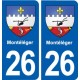 26 Montéléger blason autocollant plaque stickers ville