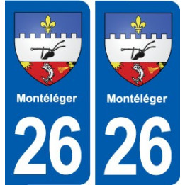 26 Montéléger blason autocollant plaque stickers ville