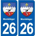 26 Montéléger blason autocollant plaque stickers ville