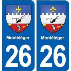 26 Montéléger blason autocollant plaque stickers ville