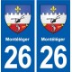 26 Montéléger blason autocollant plaque stickers ville