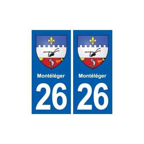 26 Montéléger blason autocollant plaque stickers ville