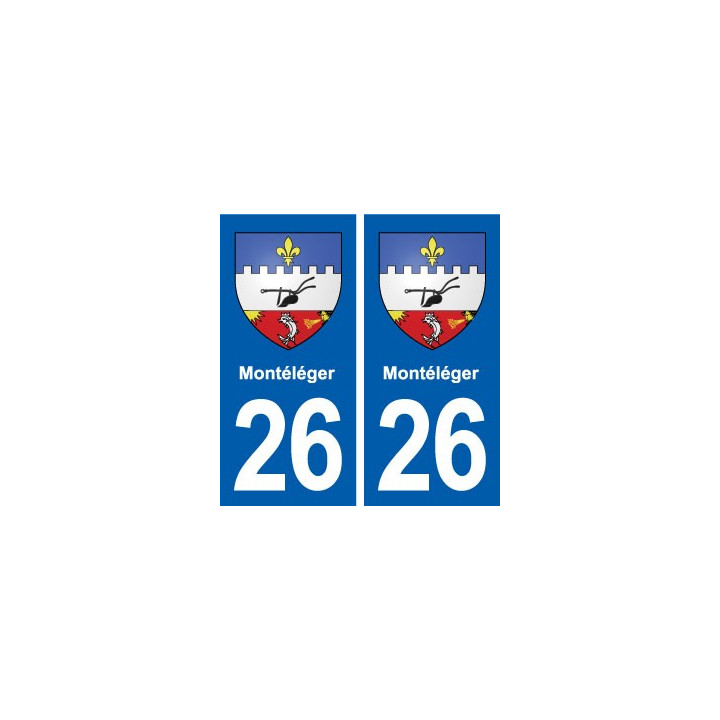 26 Montéléger blason autocollant plaque stickers ville